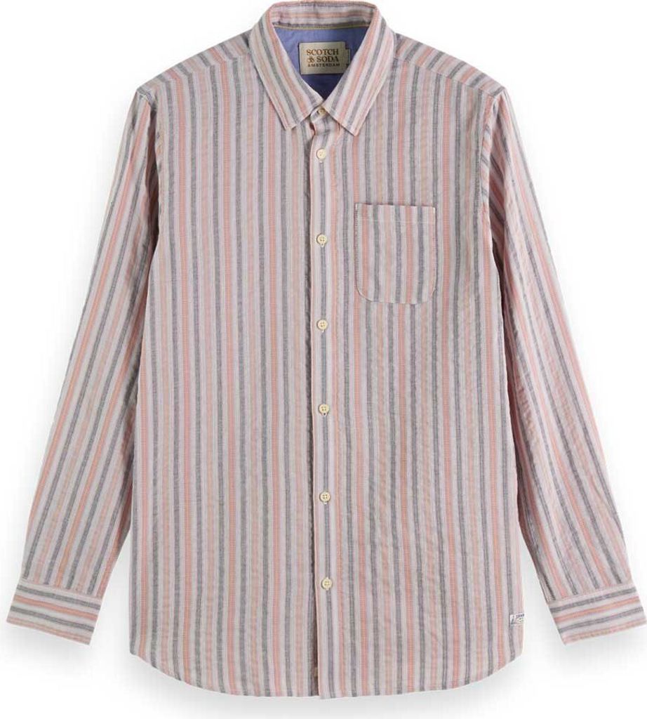 Scotch & Soda Lightweight Dobby Langarmhemd Beige L Mann Beige L