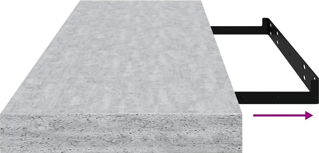 Scaffale di Design Grigio Cemento 80x23,5 cm - Eleganza MDF - 10