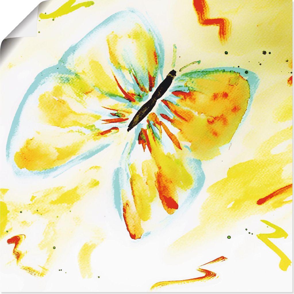 ARTland Poster Schmetterling Gelb Größe: 30x30 cm