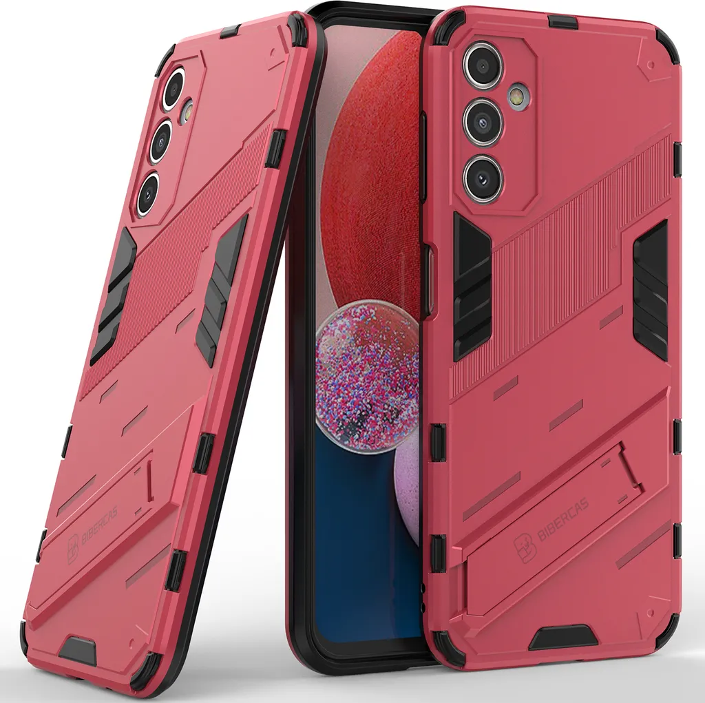 Custodia per Samsung Galaxy A14 5G/4G Custodia protettiva ibrida in PC TPU antiurto con funzione stand Rosa