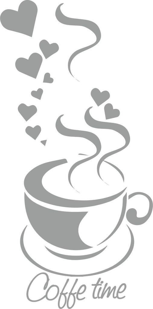 KÜCHENAUFKLEBER Kaffeetassenaufkleber Herz 100 x 50cm G266_074
