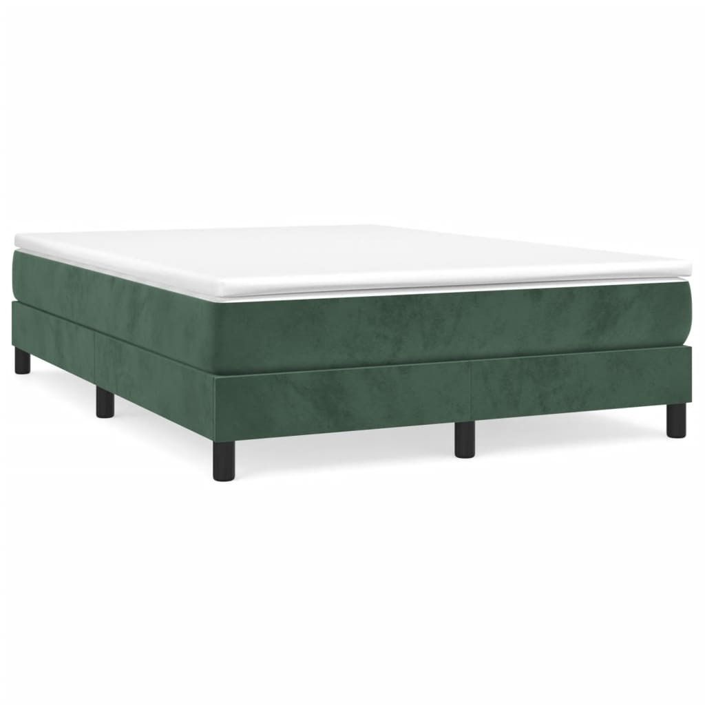"Winterschlussverkauf "Boxspringbettgestell - CLORIS - Doppelbett - Robust und langlebig - Dunkelgrün 140x190 cm - Einfache Montage - Samt - DEM...