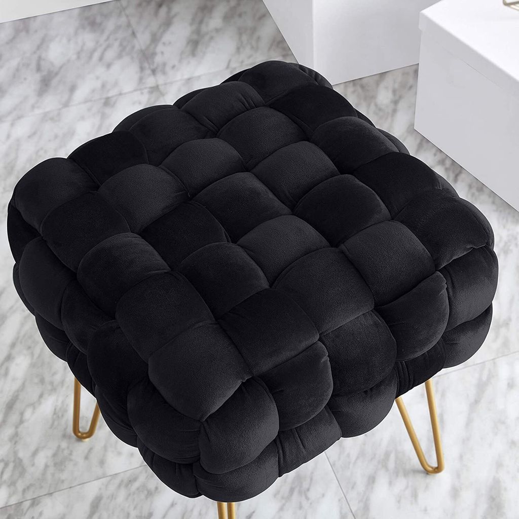 Theo&Cleo Moderner Velvet Kosmetik Hocker, Quadratisch Produktbild 5