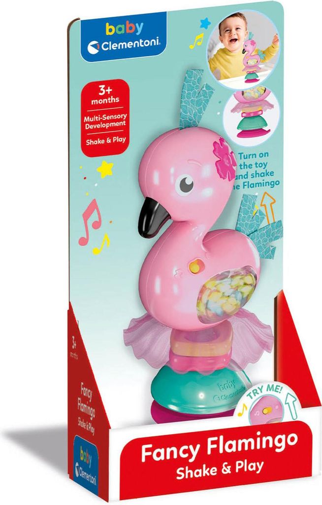 Clementoni Baby Fancy Flamingo, interaktive Rassel Flamingo Produktbild 