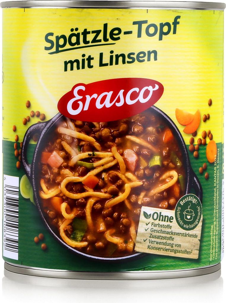 Erasco Spätzle-Topf mit Linsen 800g Fertigessen (1er Pack) Produktbild 