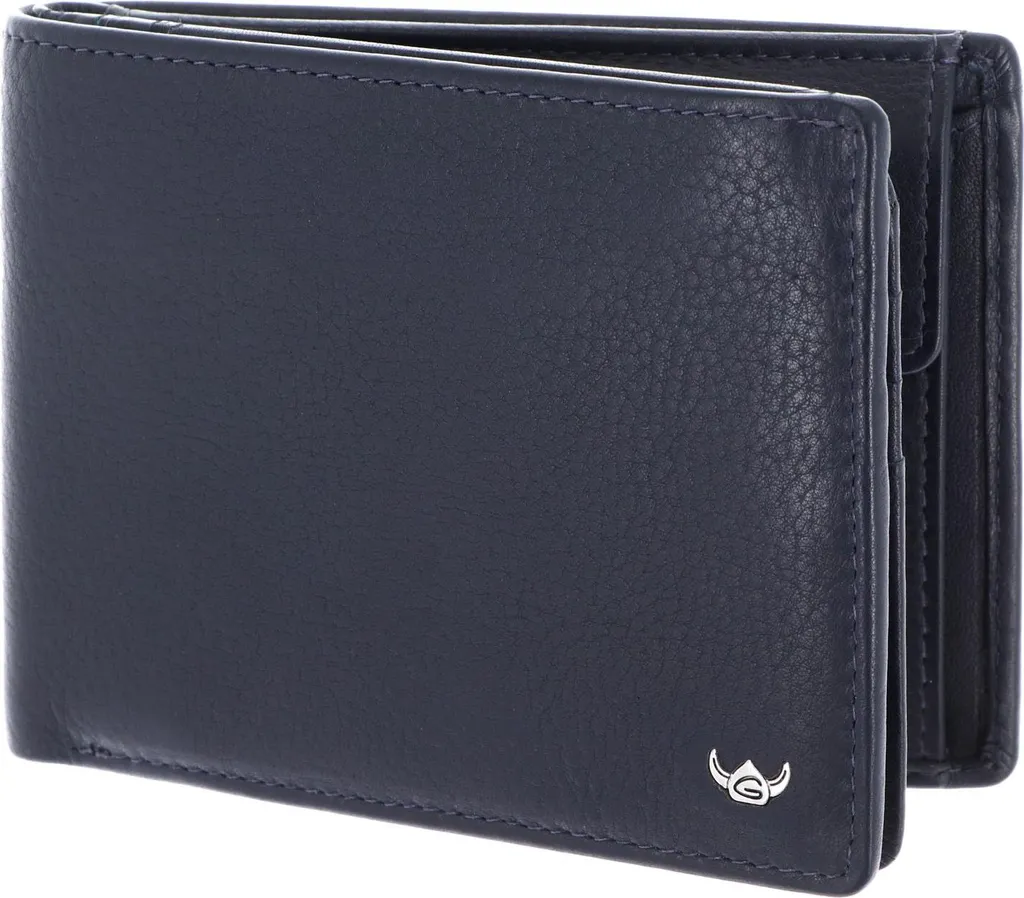 Porte-monnaie RFID Protect en Cuir Bleu Marine Capri 1159 Golden Head