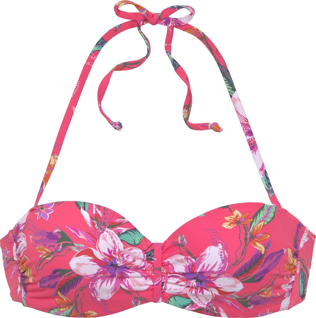 LASCANA Bügel-Bandeau-Bikini-Top rot bedruckt Größe 42 Cup B