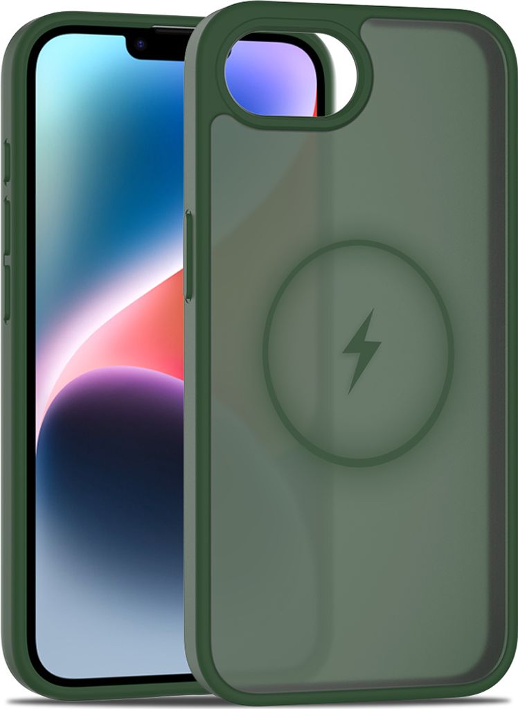Magnetisch Hülle für iPhone 16e/iPhone 17e, Kompatibel mit MagSafe, Transluzente Matt Rückseite Stoßfeste Handyhülle Grün