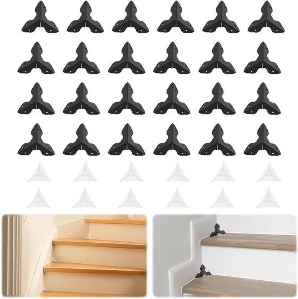 Cornière d'Angle Décorative Noire pour Meuble et Escalier - Pack de 48 - 4