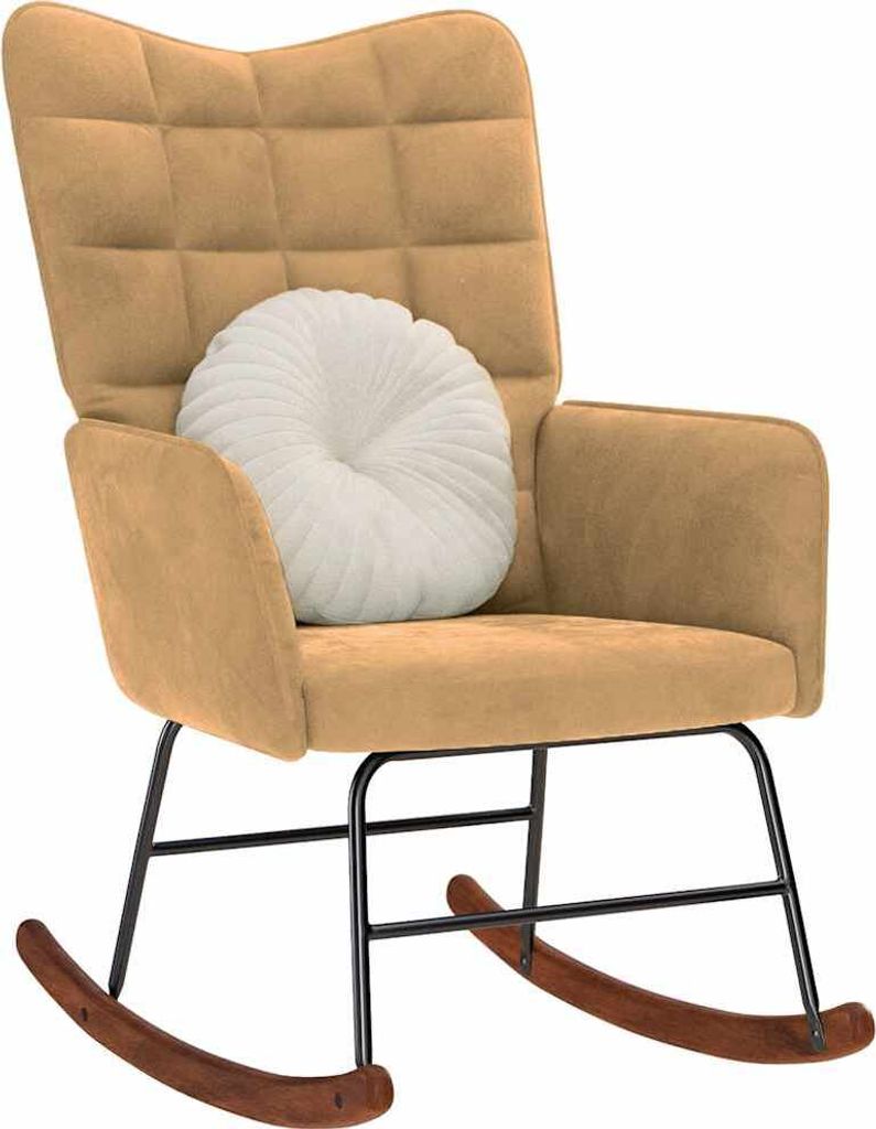 Schaukelstuhl Braun Samt - Schaukelstühle