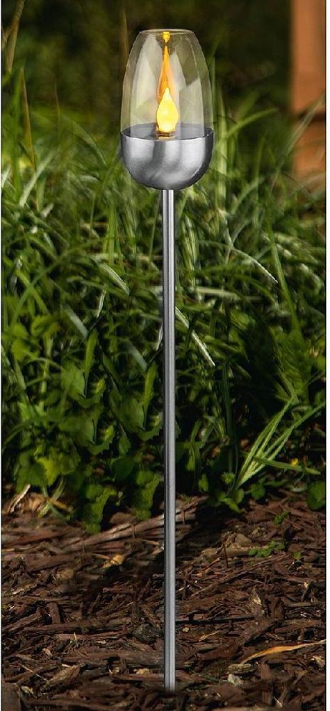 F-H-S Gartenfackel Solar Edelstahl ø8,5cm H110cm Produktbild 3