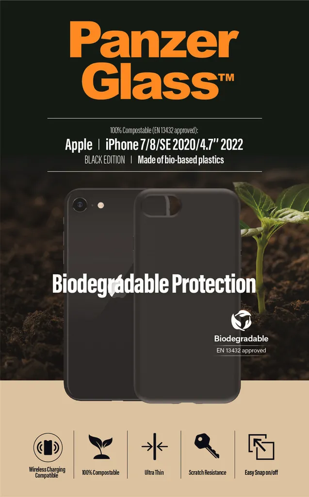 Custodia iPhone SE Panzerglass Eco-Nero - La Scelta Sostenibile
