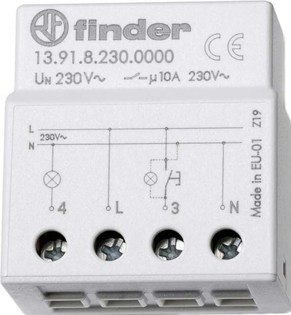Télérupteur Silencieux 10A Finder 13.91.8.230 - Relais Électronique 230V