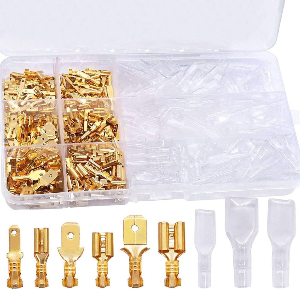 315-tlg Flachsteckhülsen Set, Kabelschuhe & Steckverbinder 2,8/4,8/6,3 mm für Elektrik