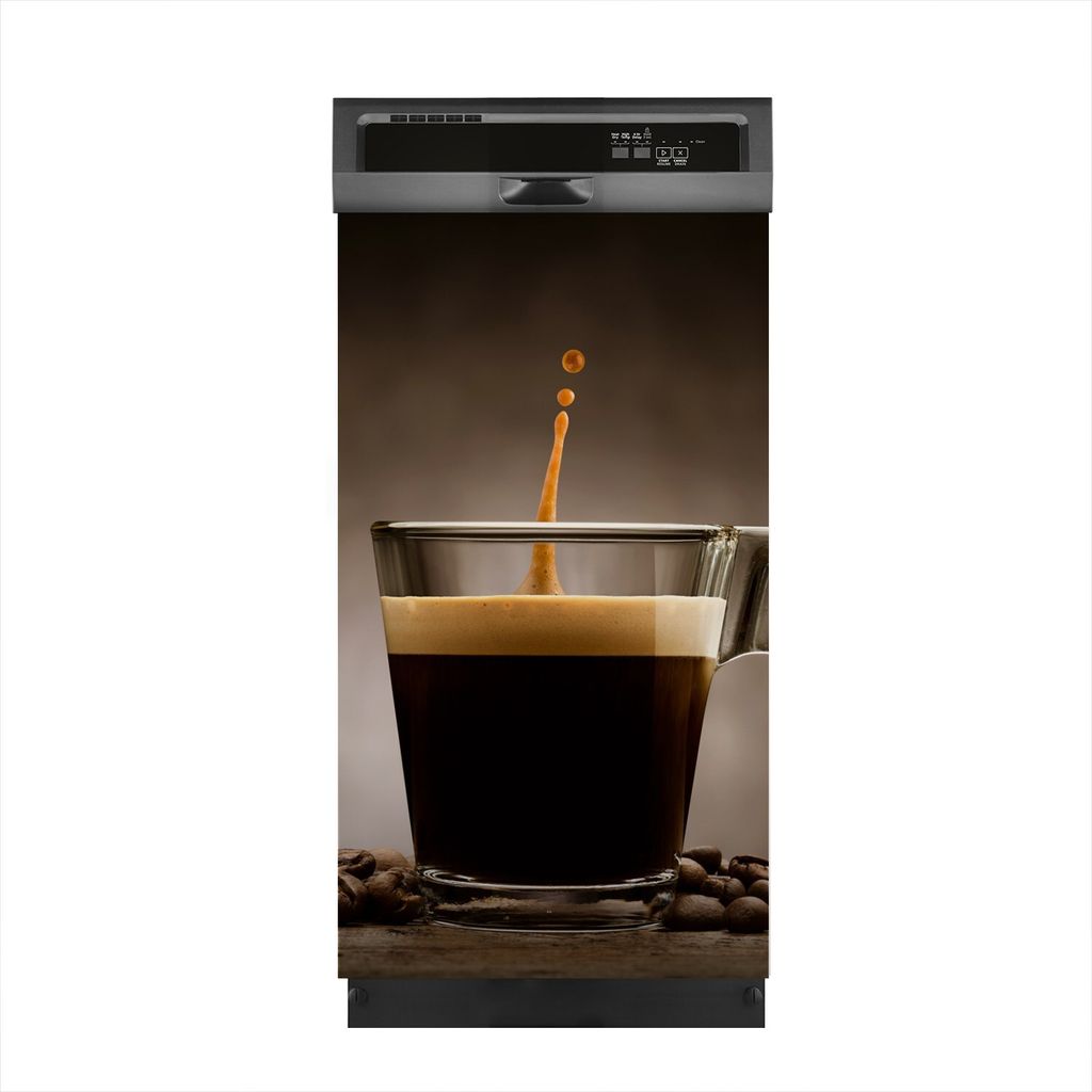 Magnete Dekorative 45x80 cm Küche Magnetmatte Spülmaschine - Schwarzer Kaffee im Glas