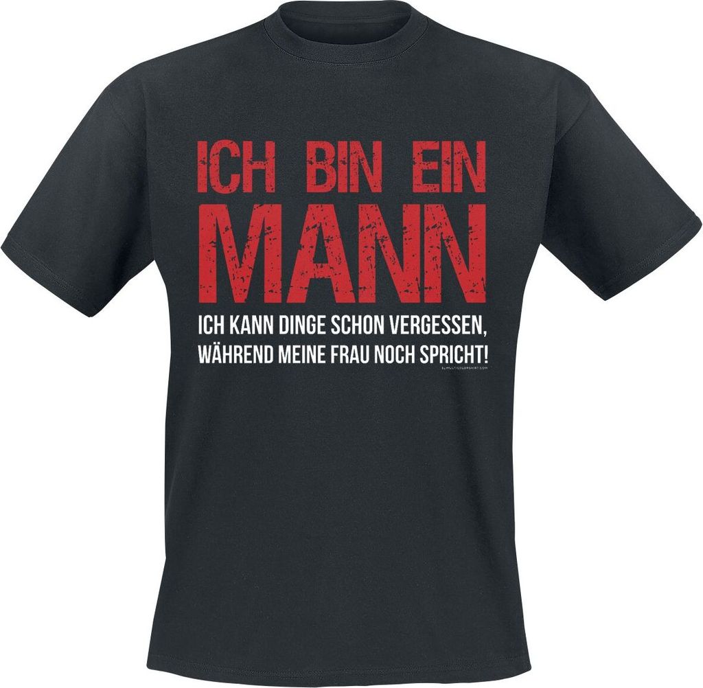 Sprüche T-Shirt Herren Ich bin ein Mann schwarz XL