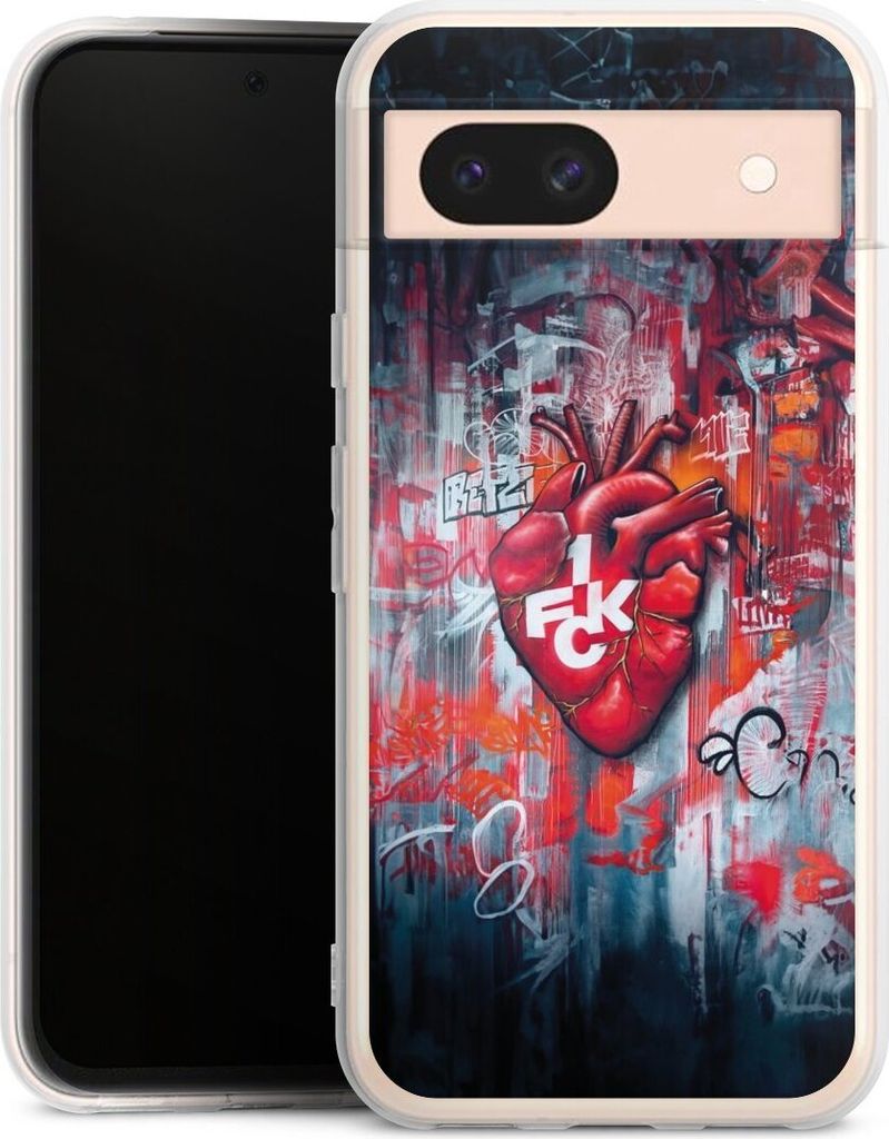 DeinDesign Handyhülle für Google Pixel 8a Silikon Hülle Case Smartphone Schutzhülle 1. FC Kaiserslautern 1. FCK Herz