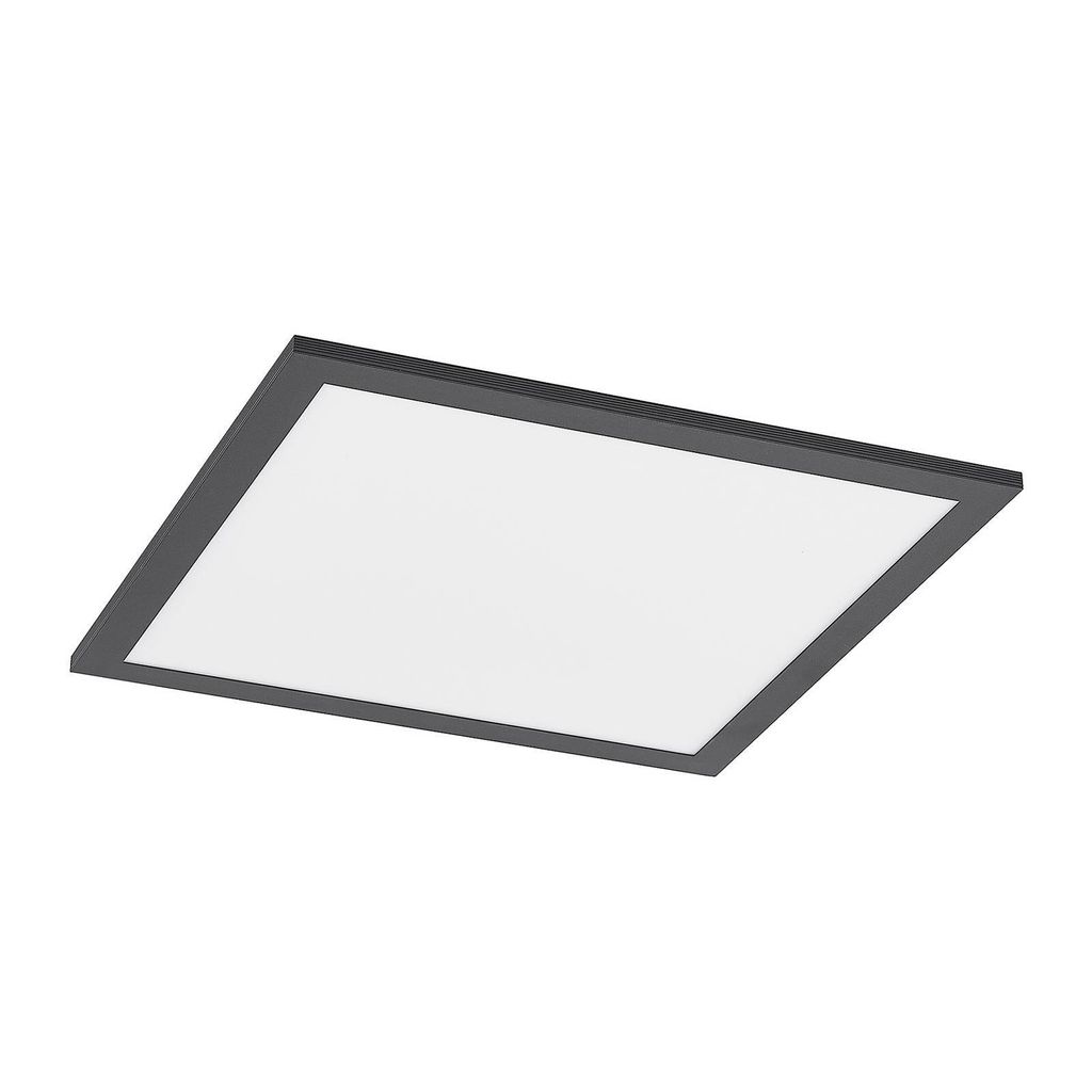 Lindby LED-Panel Nelios, 40 x 40 cm, 4.000K, schwarz, Metall