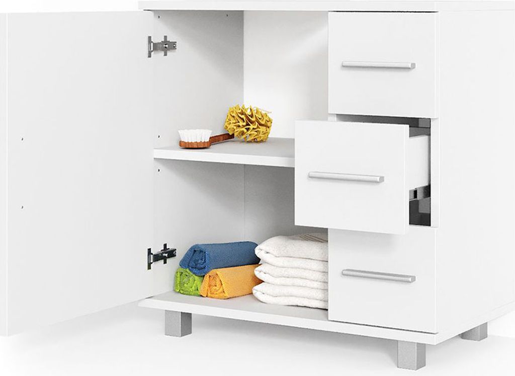 Vicco Waschbeckenunterschrank Ilias, 60 x 60.8 cm, Weiß Produktbild 7