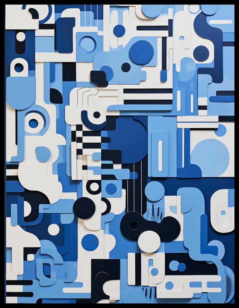 Plakat 50x65cm Blauer Labyrinth