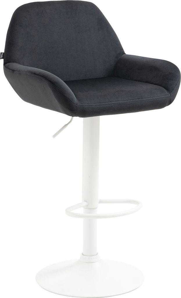 Barhocker HLO-CP8 Samt weiß schwarz