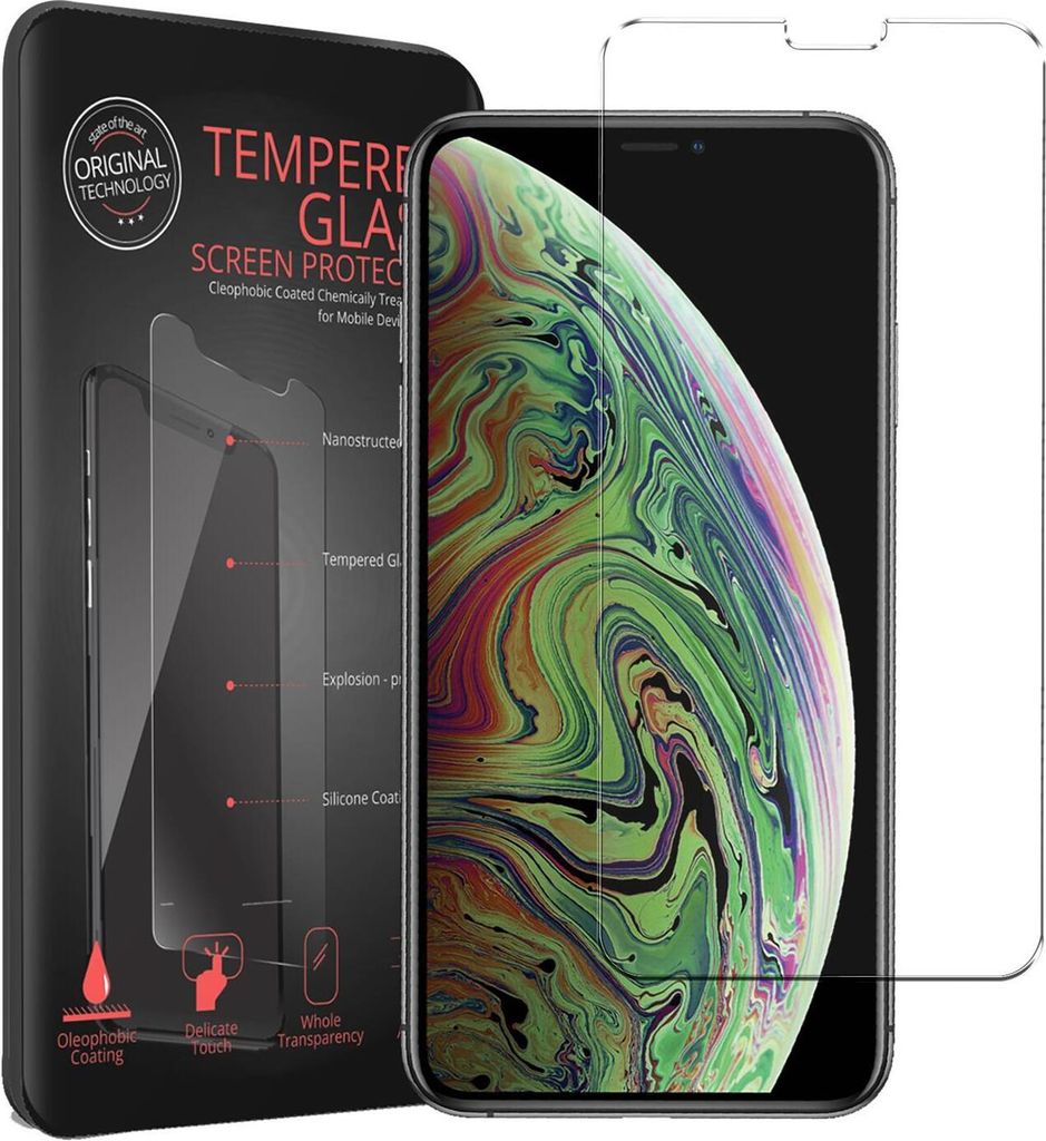 2x Conie Glasfolie für iPhone XS Max / 11 Pro Max Displayschutz Folie Panzer Glas Premium Schutzfolie Set Blasenfrei