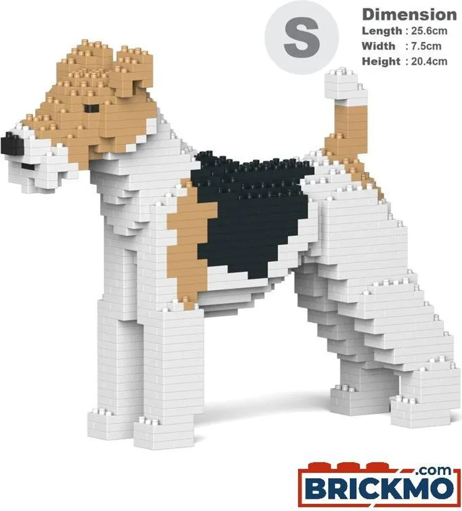 Sculpture Fox Terrier à poil dur en briques JEKCA - Puzzle 3D pour adulte