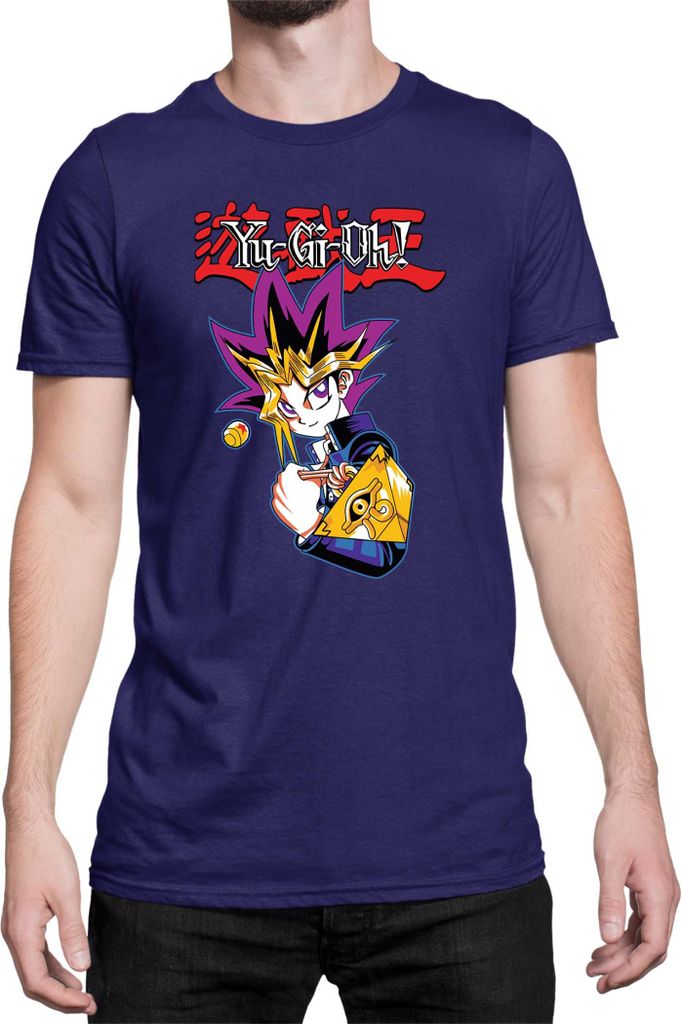 Herren T-Shirt Japan Manga Anime Comics Yu Gi 015, Man 2XL / Dunkelblau