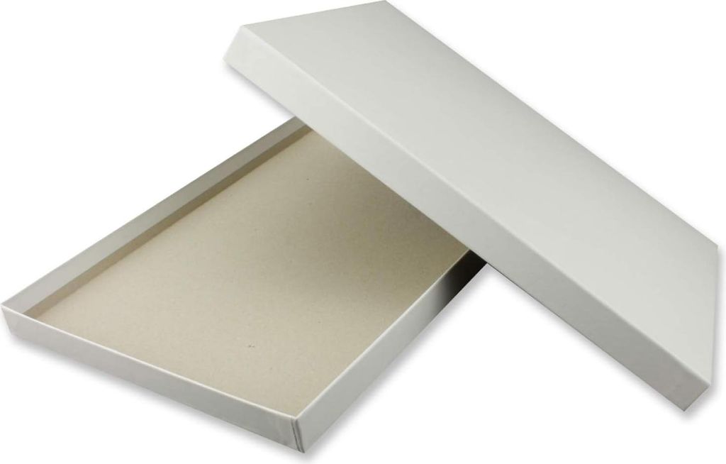 Geschenkverpackung DIN A4 hochwertige Geschenk- und Aufbewahrungsbox - weiß glänzend - stabiler Karton - 650 g/m²