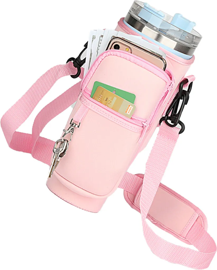 Custodia Tecnica Stanley 40oz Rosa - Tracolla e Tasca Essentials - 1