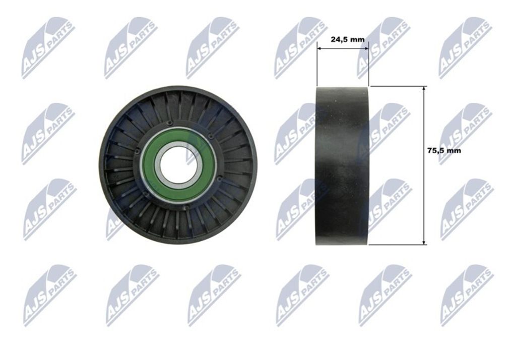 NTY RNK-FR-069 Spannrolle Keilrippenriemen 76mm für FORD Transit Custom V362 Kastenwagen (FY, FZ) Transit Mk7 Kastenwagen (V363, FCD, FDD)