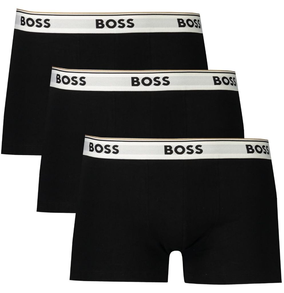 Herren Boxershorts Schwarz Dreierpack mit Elastischem Bund und Logo-Druck