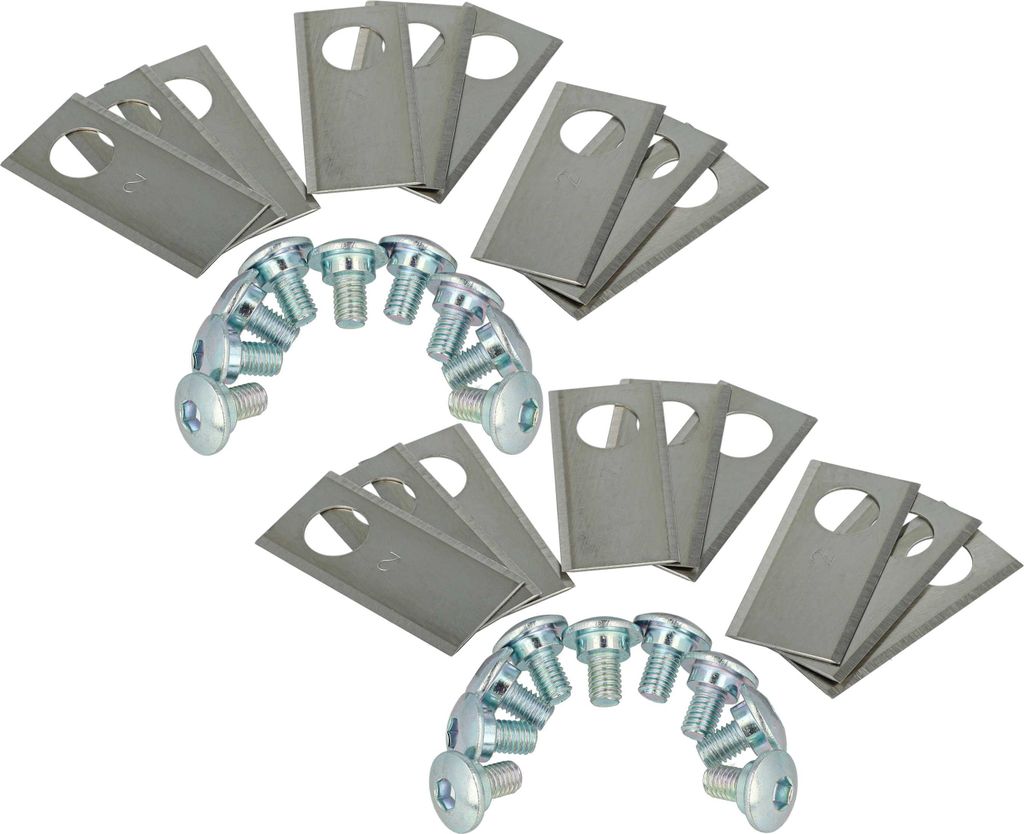 vhbw 18x Ersatz-Messer Ersatz für Worx WA0190 für Rasenmäher - Ersatzklinge Silber, Edelstahl