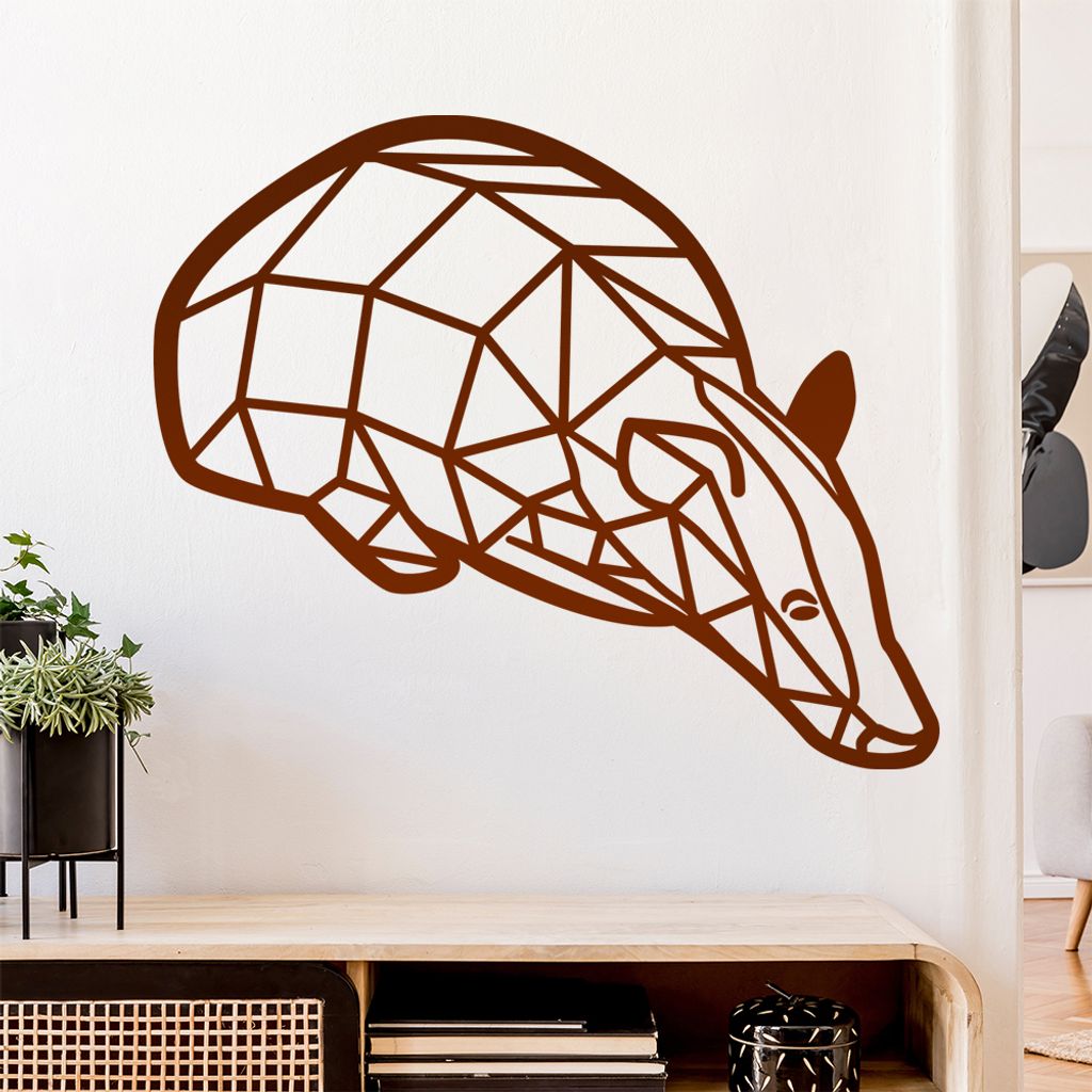 Dachs Grimbart Polygon Wandtattoo Wandaufkleber Wall Sticker - Dekoration, Küche, Wohnzimmer, Schlafzimmer, Badezimmer