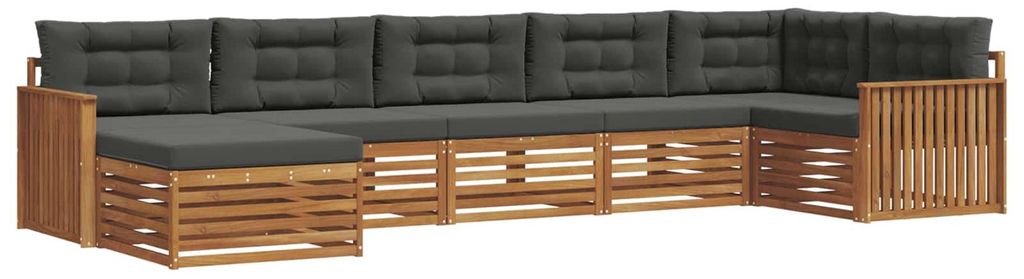 vidaXL Sofagarnituren 7 pcs Natur und Anthrazit Massivholz Akazie