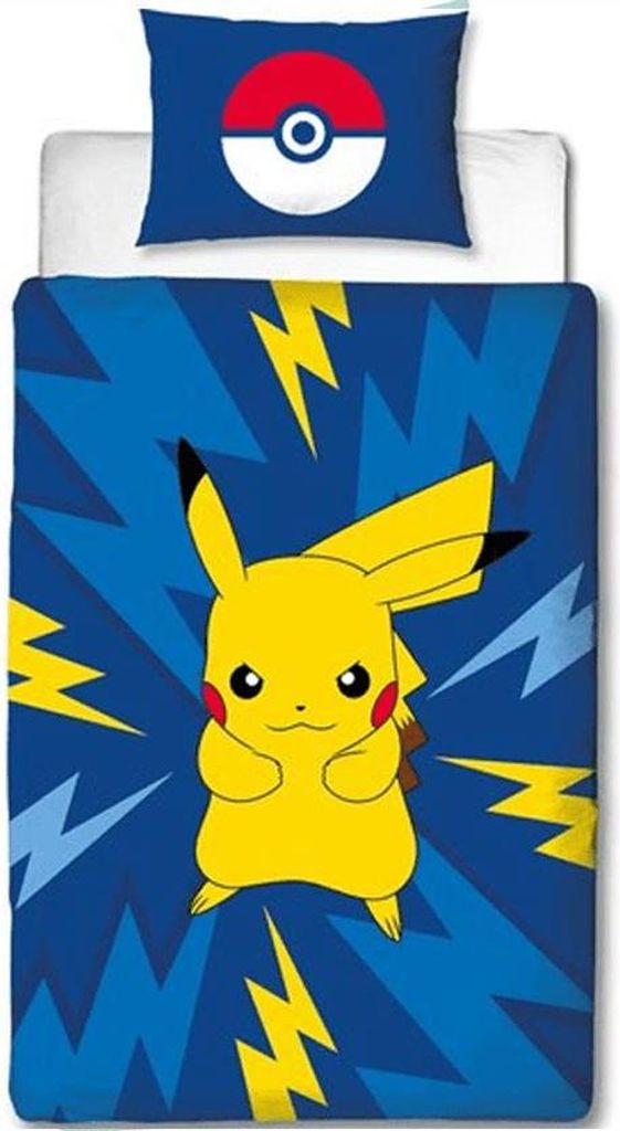 Pokémon Bettbezug Pikachu 140 x 200 cm (donkerBlau)