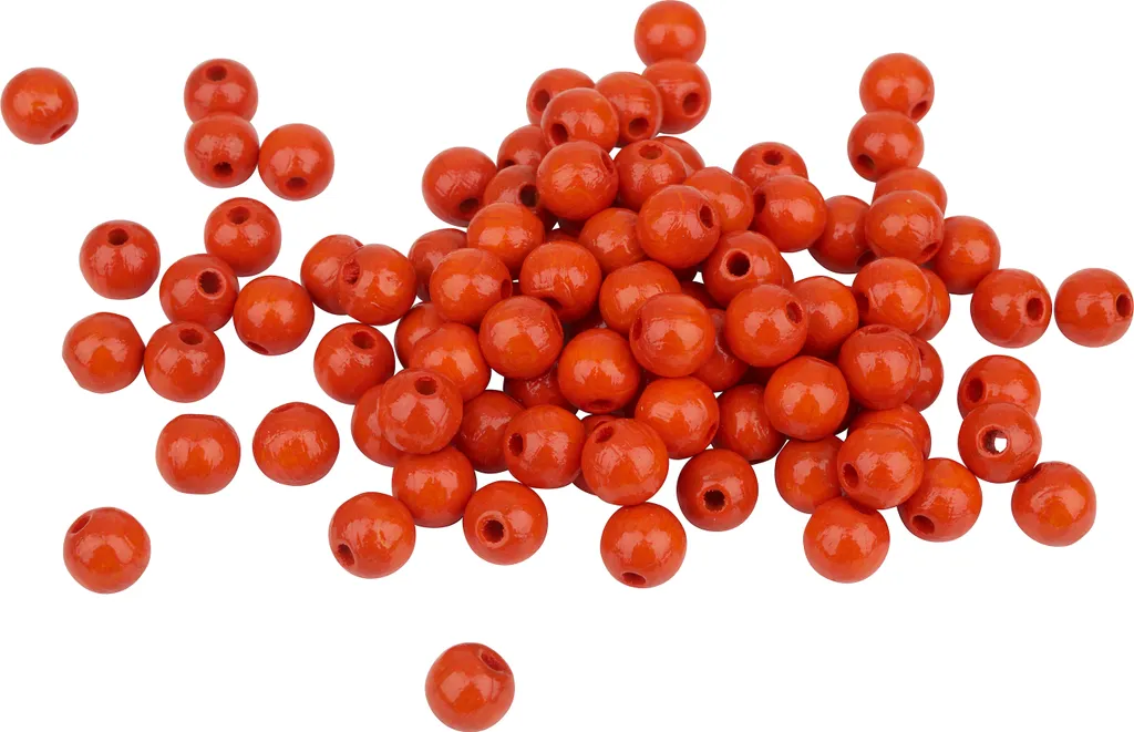 Perles en bois naturel orange 8 mm pour bijoux et accessoires faits main