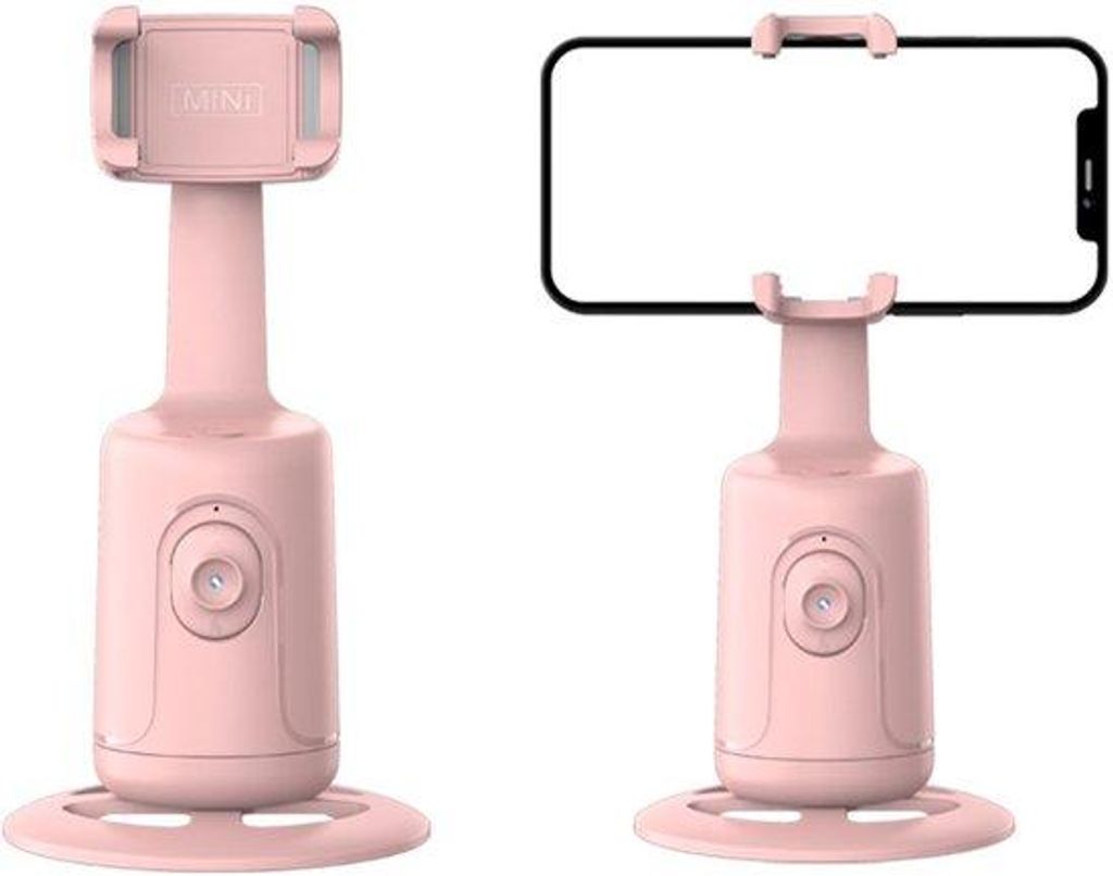 Automatische telefoonhouder, statief met gezichtsvolging, draagbare multifunctionele selfiestick, 360°-rotatie, snelle gezichts- und Objekterkennu...