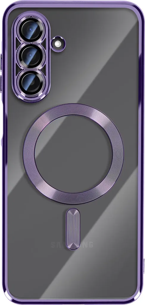 Avizar Galaxy A17 Cover Viola MagSafe Cornice Cromata: Praticità Quotidiana