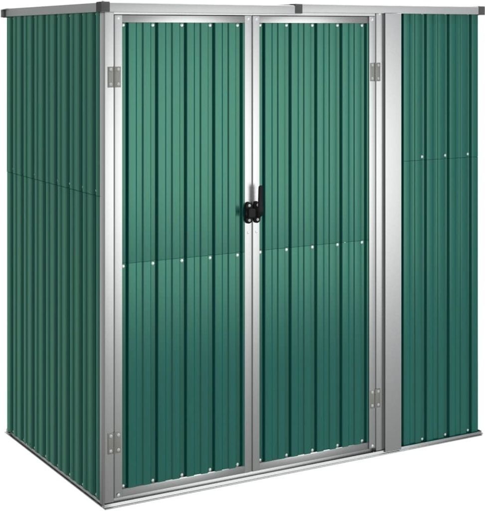 vidaXL Casetta da giardino Verde 161x89x161 cm Acciaio Immagine del prodotto 