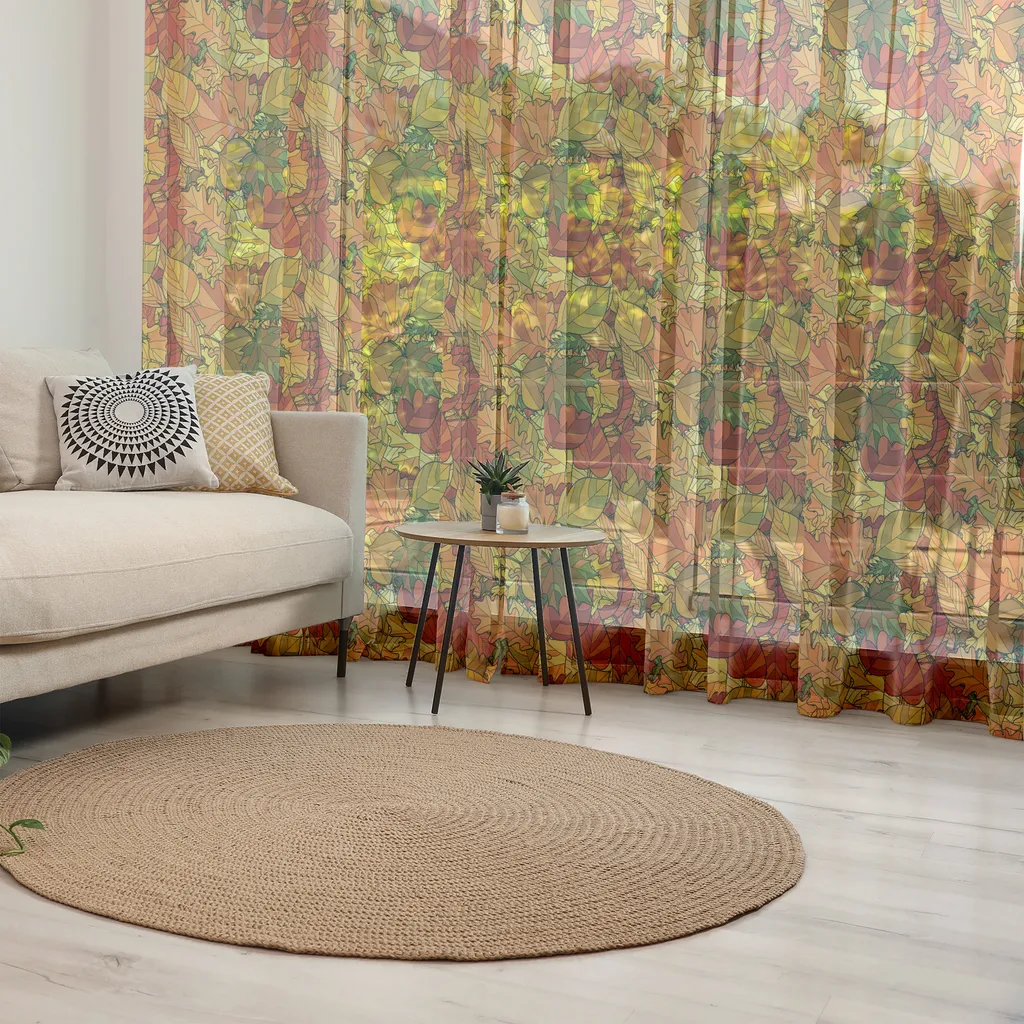 Tenture Murale Décorative Feuilles d'Automne Marron et Abricot XXL - 5