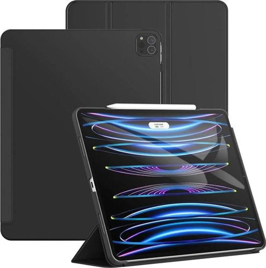 Housse de protection pour iPad Pro 12,9" avec coque arrière antichoc noire