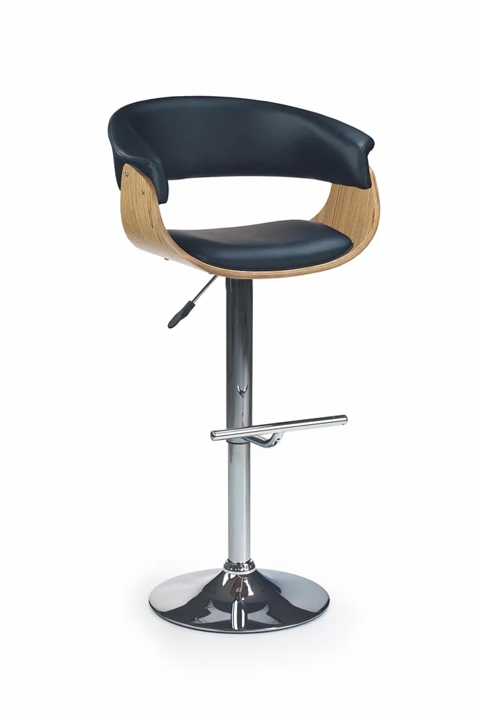 Tabouret de bar H-45 empilable et compact - Mobilier en métal noir