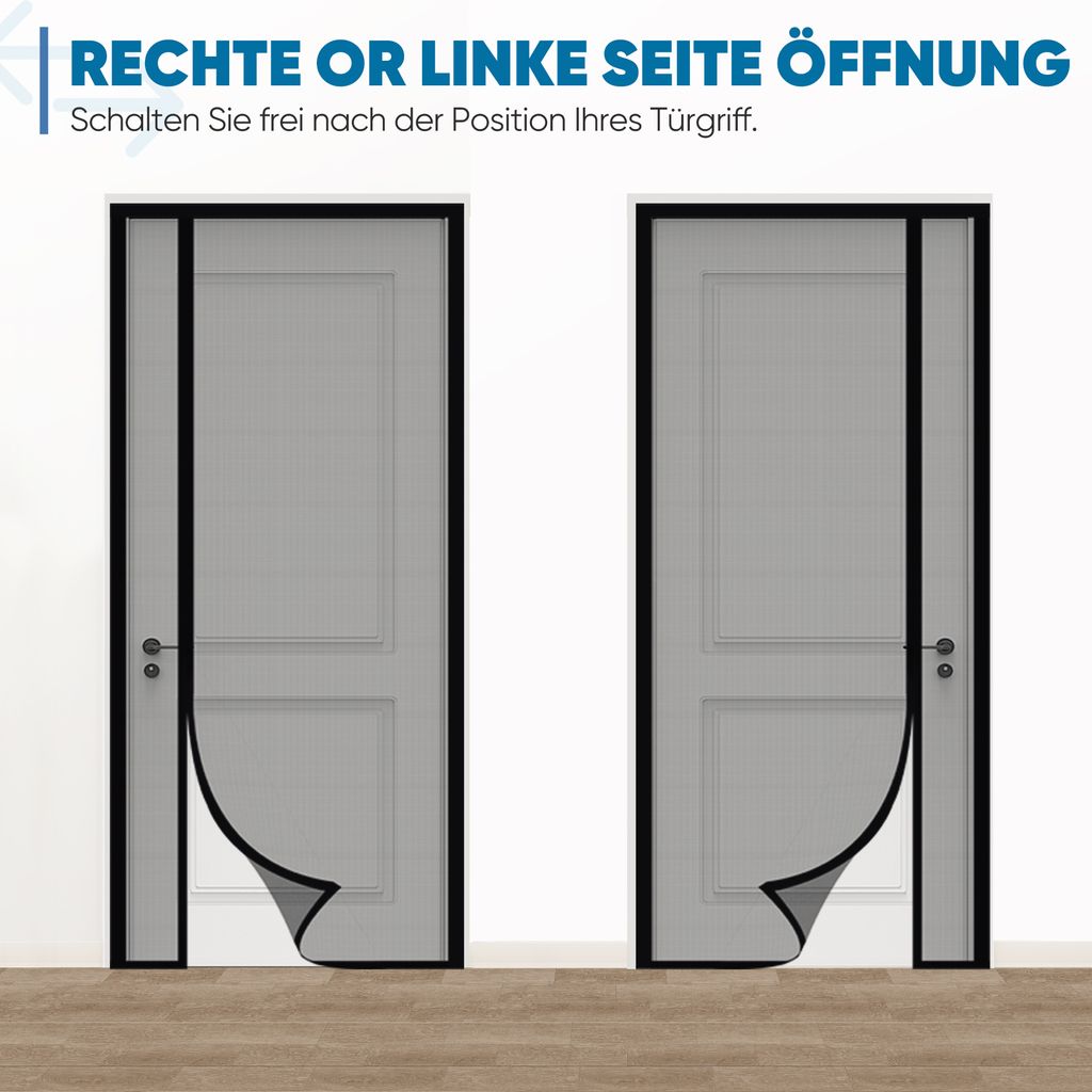 Magnet-Fliegengitter Für Türen (70x220 Cm) – Einfache Klebe-Montage, Selbstschließend & Insektenfrei