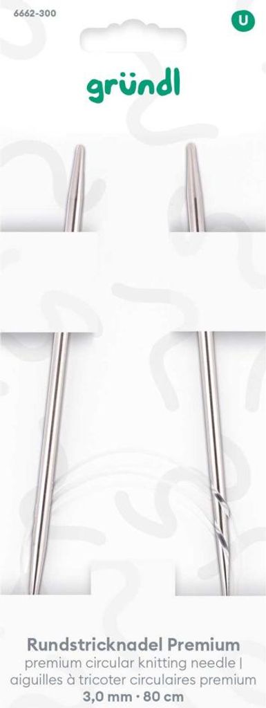 Gründl Rundstricknadel Premium Ø 3 mm x 80 cm