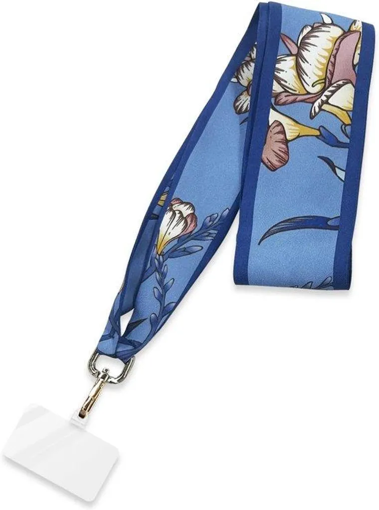 Porte-clés fleurs bleu finition luxe - Design floral haut de gamme