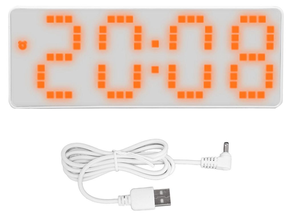 Digitaler Wecker mit 3 Helligkeitsstufen, orangefarbenen Ziffern, LED-Anzeige und Temperaturanzeige für Schlafzimmer und Büro