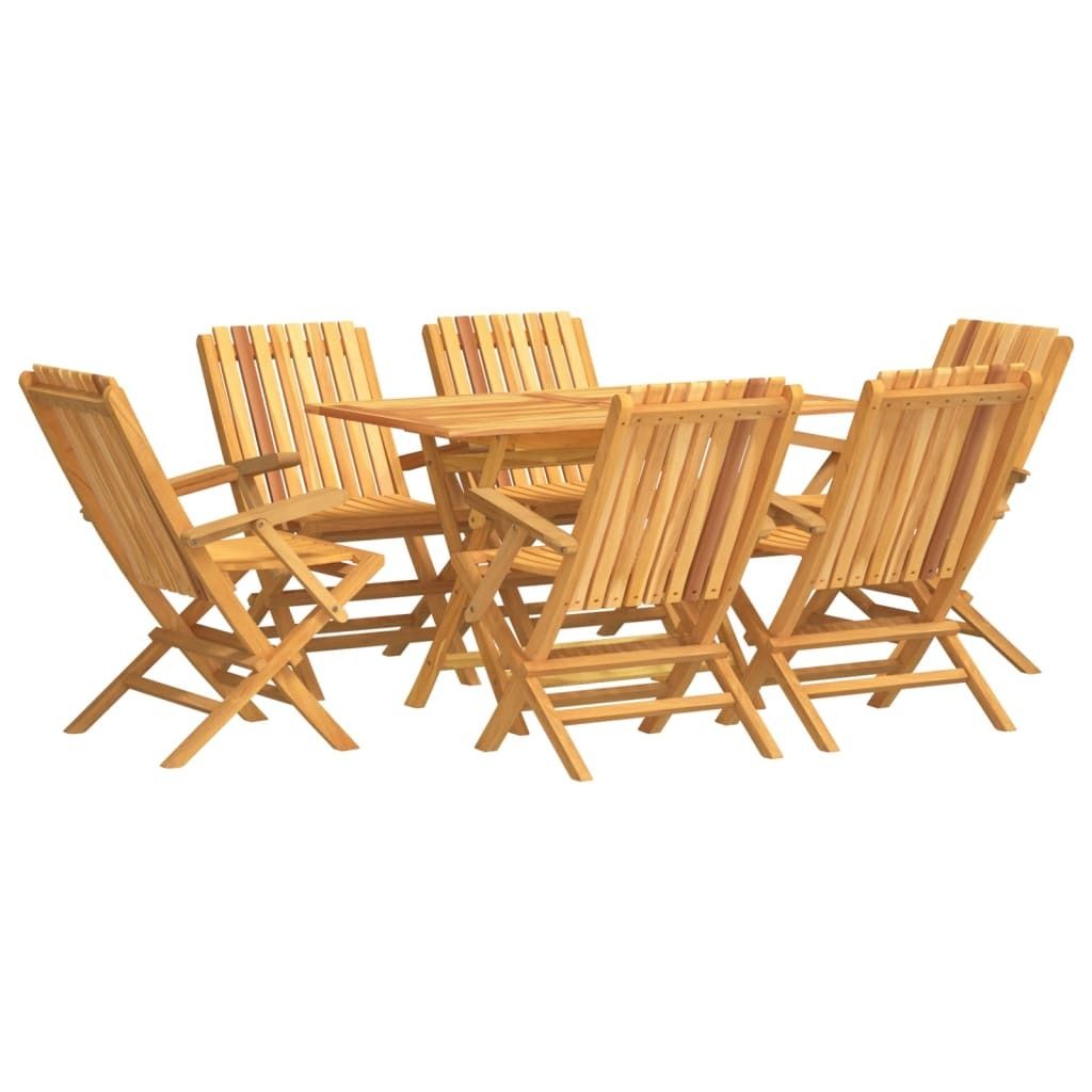 vidaXL 7-tlg. Garten-Essgruppe Massivholz Teak