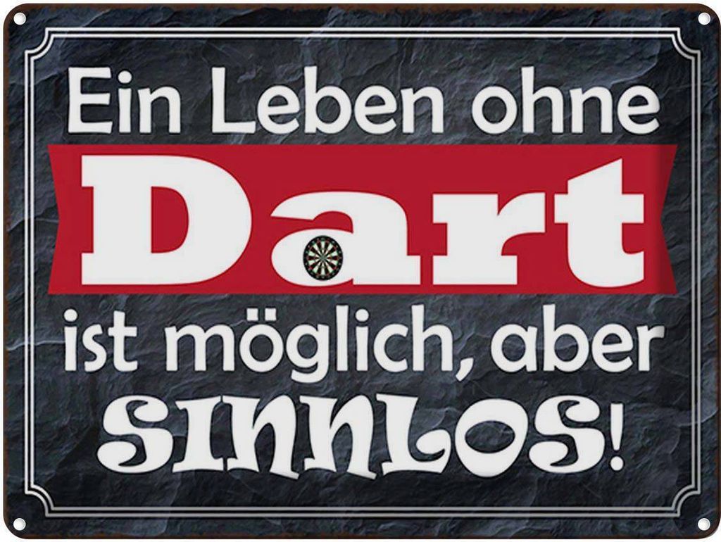 vianmo Blechschild 30x40 cm ein Leben ohne Dart ist sinnlos Spruch Zitat