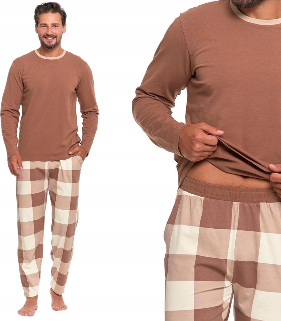Langer Herren-Pyjamas, Karierte Hose, Weihnachtsgeschenk, Übergrösse, Moraj 3Xl